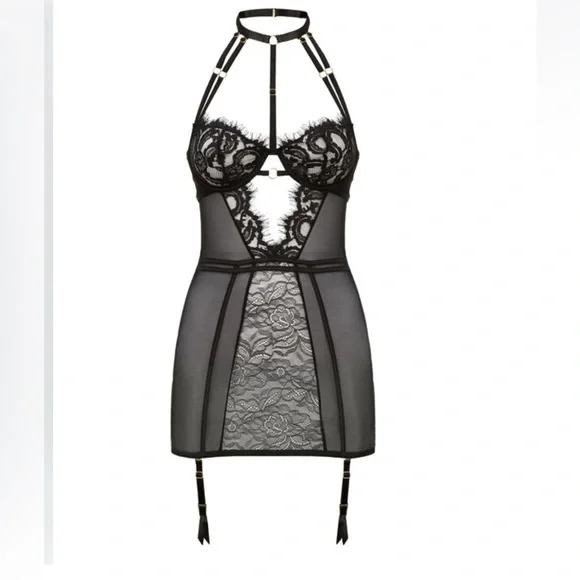 Ann Summers Bonnie Cami Suspenders Black Size Medium - 12 / 14 - Picture 3 of 16